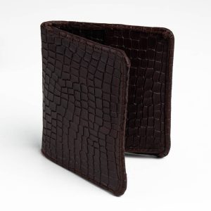 Croco Noir Fold Wallet