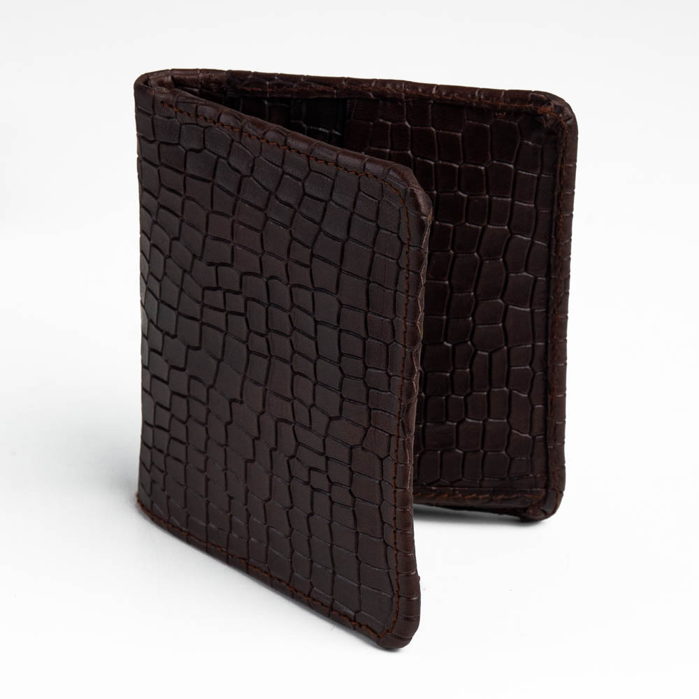 Croco Noir Fold Wallet