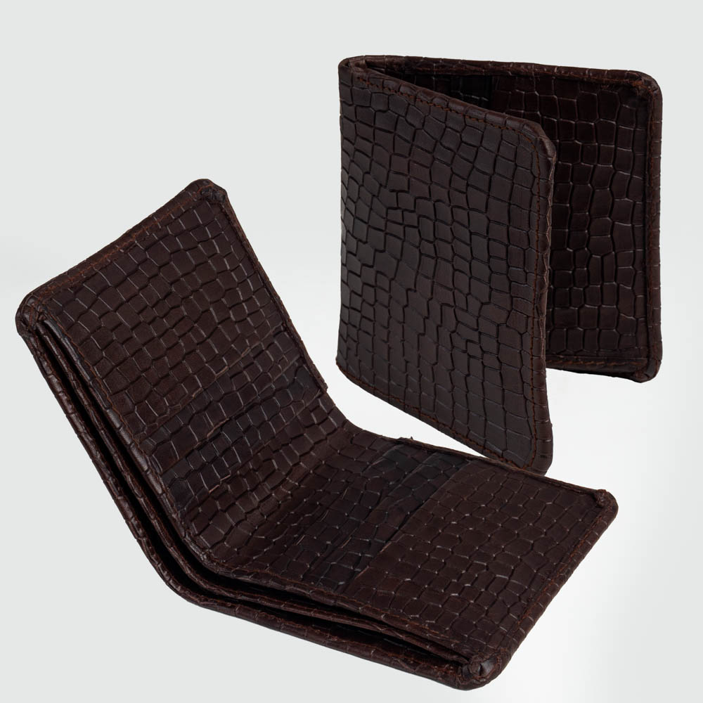 Croco Noir Fold Wallet - Image 3